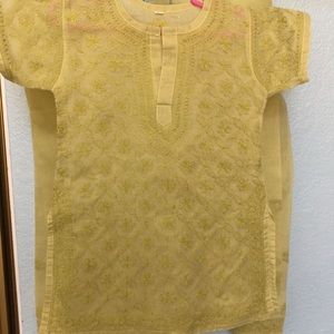 Girls indian Punjabi dress pure cotton pistachio